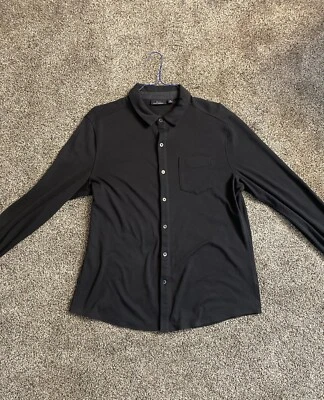 Marc Anthony Black Casual Button Down Shirt with Soft Texture Size Large - Image 1 of 4
