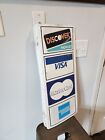 VINTAGE Visa MasterCard American Express Discover 2 Sided Metal Sign 26&quot; x 11&quot;