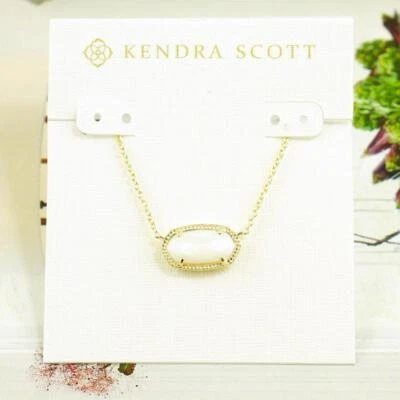 Nuevo con etiquetas Collar Corto Kendra Scott Elisa Blanco Concha de Perlas Tono Dorado Foto 1 de 4