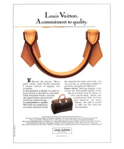 1986 Vuitton bag "commitment to quality" 1-page MAGAZINE AD - Picture 1 of 1