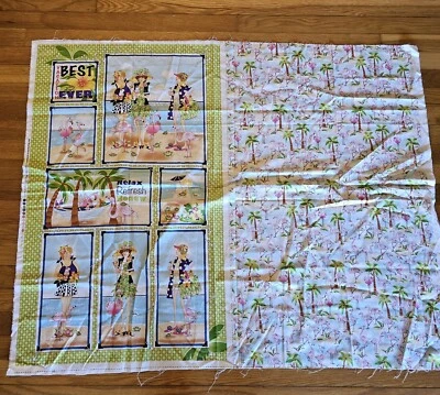 "Best Vacation Ever " Judy Houghton For Connecting Threads Fabric Panel 36" X44" - Image 1 of 4