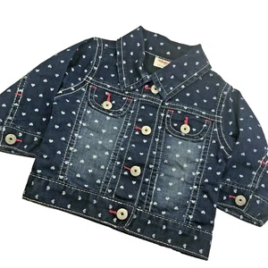 Chaqueta de jean de mezclilla Wrangler niña ligera de 3-6 meses con corazones - Imagen 1 de 12