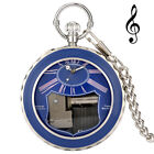 Transparent Glass Musical Pocket Watch Swan Lake Melody Music Watch Box Gifts