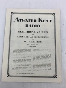 Atwater Kent Radio Elektrischer Wert von Widerständen und Kondensatoren in allen Empfängern - Bild 1 von 8