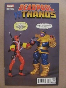 Deadpool vs Thanos #1 Marvel Comics 2015 Action Figure Variant 9.4 Near Mint - Picture 1 of 3