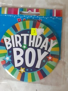 Birthday Boy Badge Large Size 10cm Wide New In Pack - Picture 1 of 2
