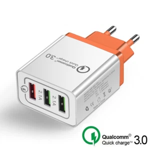 Universal Quick Charger 3.0 USB 5V Qualcom Phone US EU Plug Mobile Power 3 Ports - Zdjęcie 1 z 13