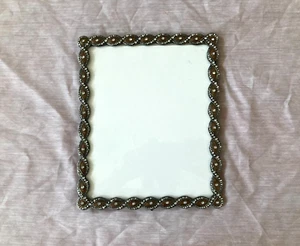 Vintage Silver Plate Enameled Crystals 8x10” Free Standing Photo Frame - Nice!! - Picture 1 of 2