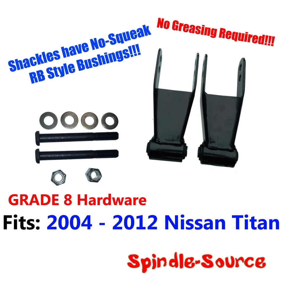2" Lowering Shackles FOR 2004 - 2015 Nissan Titan Truck Rear 2WD 4WD Grade 8 RB - Image 1 of 1
