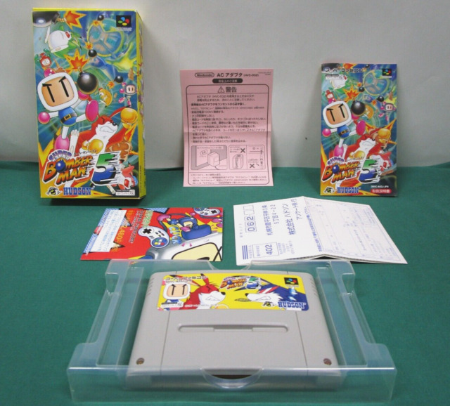 SNES Super Bomberman 5 Boxed Working NTSC-J Japan 2206-087