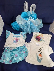 Build a Bear frozen 2 Pyjamas Shorts  T-Shirt Dress Outfit Anna Elsa Olaf bundle - Picture 1 of 8