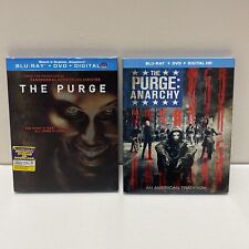 The Purge 2 Movie Set Lot Anarchy Digital Codes Included DVD Blu-Ray Slipcovers