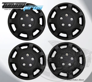 14" Inch Matte Black Hubcap Wheel Cover Rim Covers 4pc, Style Code 107 14 Inches - Picture 1 of 4