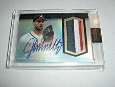 JOHN SMOLTZ 2018 TOPPS DYNASTY 3-COLOR GAME USED JERSEY AUTO 05/10 SIGNED CARD