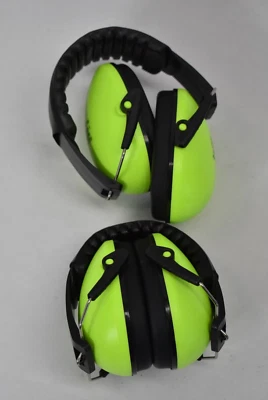 Lot of 2 Hearing Protection Noise Reduction Earmuffs Neon Lime Green CHOB HC706 - Imagem 1 de 4