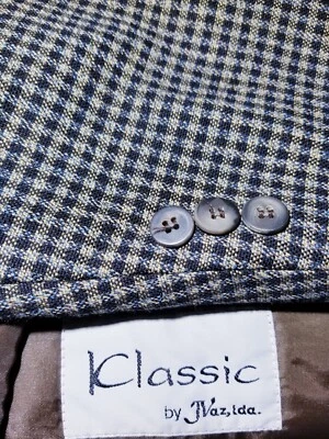 New 48R 48B Blue Black Yellow Gun Club Check 4-SEASON Blazer Jacket Sport Coat - Image 1 of 4