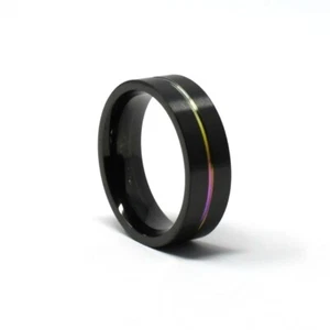 Titanium Black 8 mm Wide Durable Men's Wedding Band Size 13 - Picture 1 of 3