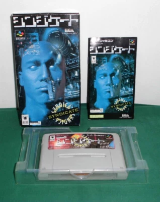 SNES -- SYNDICATE -- Can Save!! Boxed. Super famicom. Japan game. 15101 - Image 1 of 4