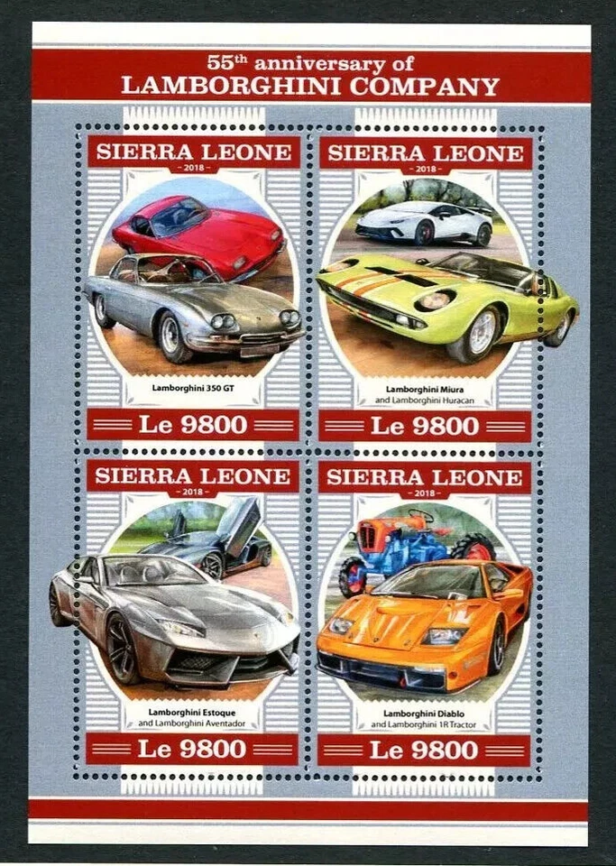 Lamborghini - Italian Producer / Cars /  - stamps - Timbres 2018 - MNH** SN. - Image 1 of 1