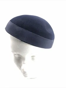 Vintage Styled by Abbye Women's Navy Blue Hat Size 22 Dome Shaped Hat - Picture 1 of 11