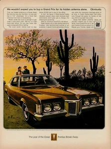 1969 GENERAL MOTORS Pontiac Grand Prix Car Year of Great Vintage Print Ad - Picture 1 of 8