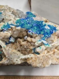 Beautiful Linarite Brochantite Galena Fluorite specimen - Picture 1 of 6