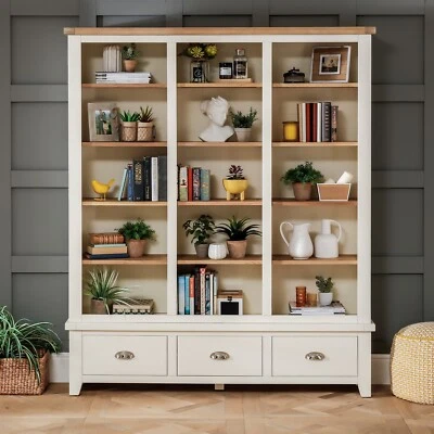 Cheshire Cream Extra Large Grand Library Bookcase - Image 1 of 4