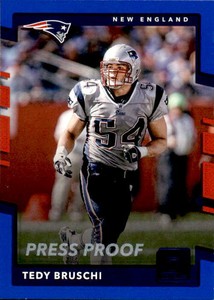 2017 DONRUSS BLUE PRESS PROOF BASE #17 TEDY BRUSCHI NEW ENGLAND PATRIOTS 
