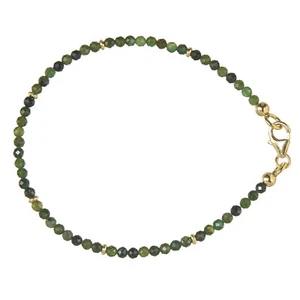 Turmalin grün Armband 925 Silber Armkette Z587 - Picture 1 of 2