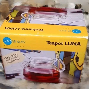 Vintage Verran Clear  Glass Teapot  Infuser Lid Jenaer Glas Schott German New! - Picture 1 of 3