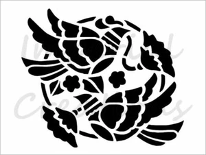 Palomas Arte Folclórico Diseño Pájaros Flores 8,5"" x 11"" Plantilla Hoja de Plástico NUEVA S602 - Imagen 1 de 2