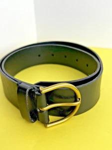 Womens AMERICAN EAGLE OUTFITTERS Black Genuine Cowhide Leather Brass Buckle S/P - Picture 1 of 6
