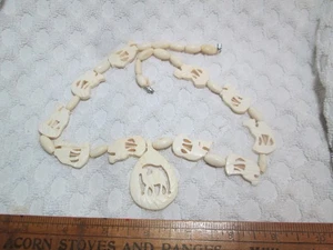 Vtg Hand Carved Camel with Beads 21" Long - Picture 1 of 3