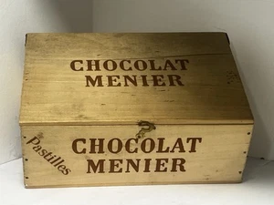 ANCIENNE BOITE EN BOIS CHOCOLAT MENIER PASTILLES Collection - Picture 1 of 7