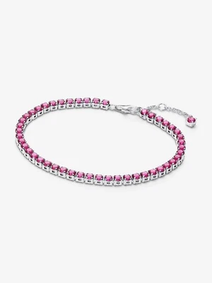 Bracciale Pandora Tennis Rosa 591469C04 Bracelet Zirconi Donna Argento - Immagine 1 di 4