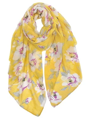 Women's Lightweight Cotton Flowers Print Scarf Head Shawl Wrap Fall Gift - Imagem 1 de 4