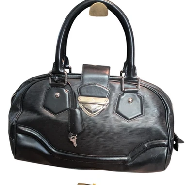 Bolso de Bolos Louis Vuitton Negro Cuero Epi Montaigne Bolso de Mano Nuevo con Etiquetas Foto 1 de 4