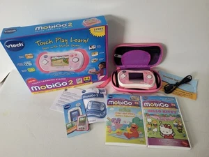 Vtech Mobigo 2 Electronic Handheld Game System Pink Hello Kitty & Elmo Works - Picture 1 of 21