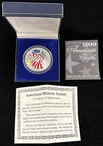 1999 American Silver Eagle $1, Colorized 1oz, .999 Fine Silver w/ COA - Picture 1 of 5