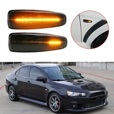 Sequential Smoked LED Side Marker Lights for Mitsubishi Lancer 2008 2017 - Image 1 of 4