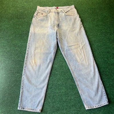 Pantalones de mezclilla vintage Tommy Hilfiger Freedom para hombre 34x31 lavado claro Foto 1 de 4