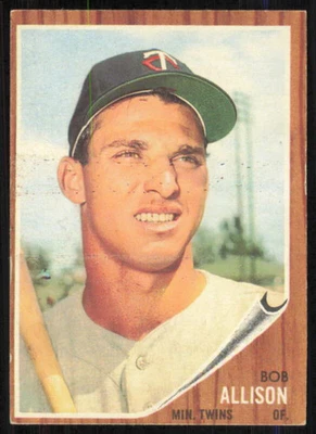 1962 TOPPS BOB ALLISON 180a VG BASEBALL MINNESOTA TWINS - Image 1 of 2