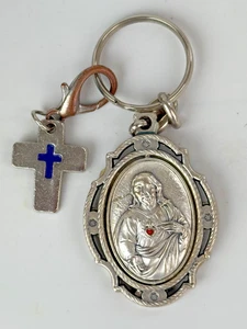 Jesus Sacred Hearts Key Chain Immaculate Heart of Mary * RAISE YOUR SPIRIT Cross - Picture 1 of 4