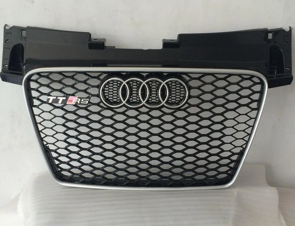 For AUDI TT 8J TTRS 2008-2014 Front bumper Mesh Grill grille silver - Image 1 of 4