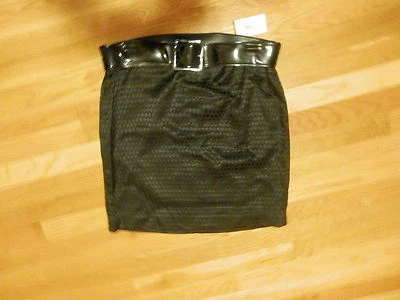 NUEVO CON ETIQUETAS INC Internacional Talla 8 Mujer Falda Negra Cinturón Elegante Foto 1 de 3