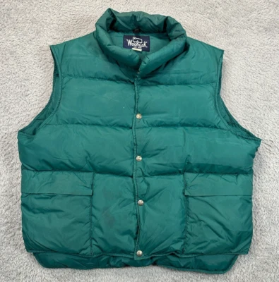 Vintage Woolrich Vest Puffer Down Filled Mens Size XL Green Made In USA - Image 1 of 4