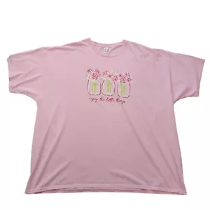 Jerzees graphic print t-shirt Women 4XL/pink+color floral graphic/short sleeves - Picture 1 of 11
