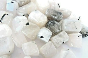 6x Tourmalinated Quartz Black Rutile Tumbled Stones 20-25mm Healing Crystals - Picture 1 of 3