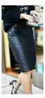 Black Skirt Leather Stylish Women's High Waist Pencil Mini Soft Lambskin