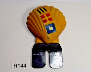 SCARCE 1933 SHELL GRP  GROUP GASOLINE LICENCE PLATE TOPPER PAINTED METAL SIGN - Picture 1 of 10